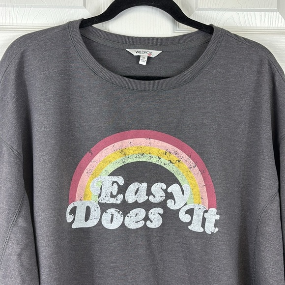 Wildfox easy does it gray crewneck sweatshirt sz xl - Picture 3 of 7